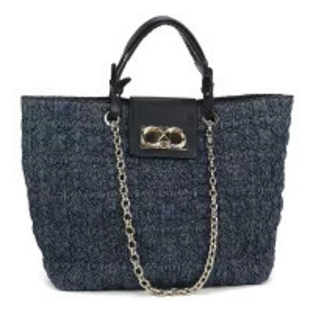 Salvatore Ferragamo Tote Bag Navy Blue Handbag